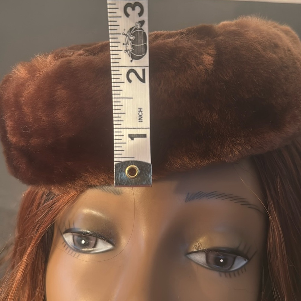 Vintage Mouton Shearling Fur Pill Box Hat - Picture 10 of 15